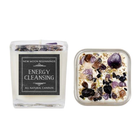 Energy Cleansing Candle Protection Candles Crystal & Herb - Etsy