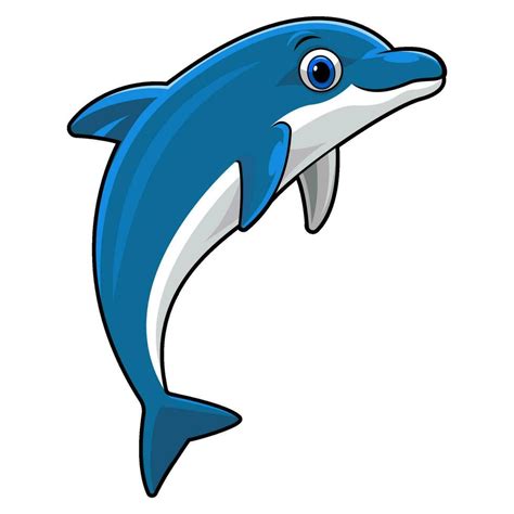 Cute dolphin cartoon jumping on white background 25883563 Vector Art at Vecteezy