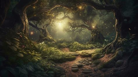 Fantasy magical enchanted fairy tale landscape, fabulous fairytale ...