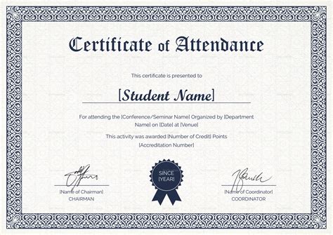 Attendance Certificate Template Word | Blank Templates Ideas