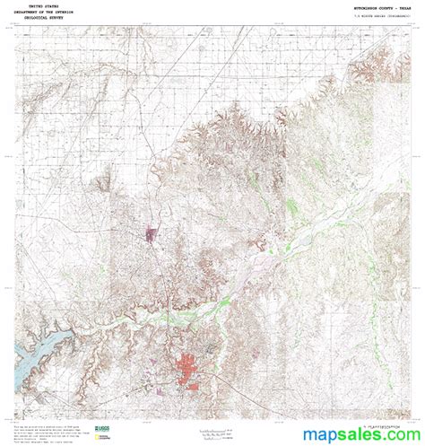 Hutchinson County, TX Topo Wall Map by MarketMAPS - MapSales