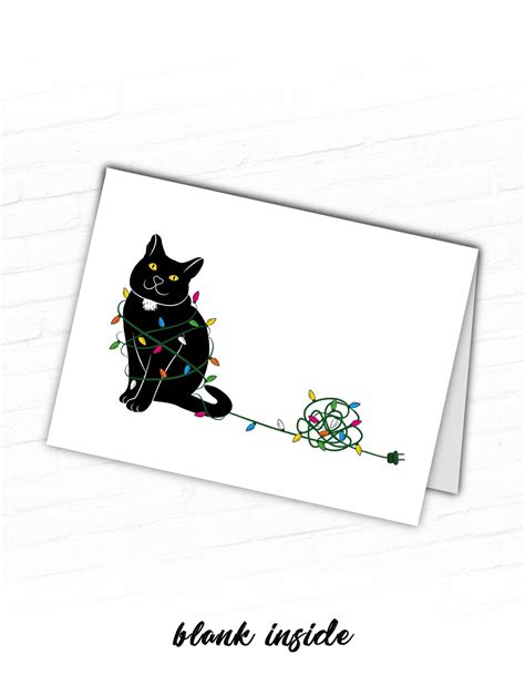 Printable Cat Cards Cat Christmas Cards Black Cat Holiday - Etsy