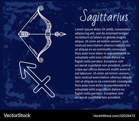 Sagittarius sign horoscope astrology Royalty Free Vector