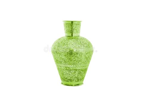Metal and Vase Isolated on White Stock Photo - Image of classic, green: 139220692