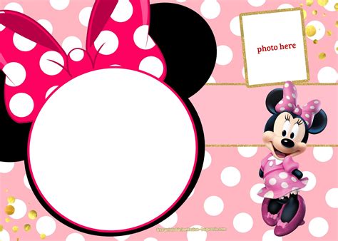 FREE Printable Minnie Mouse Pinky Birthday Invitation Template | F… | Minnie mouse birthday ...