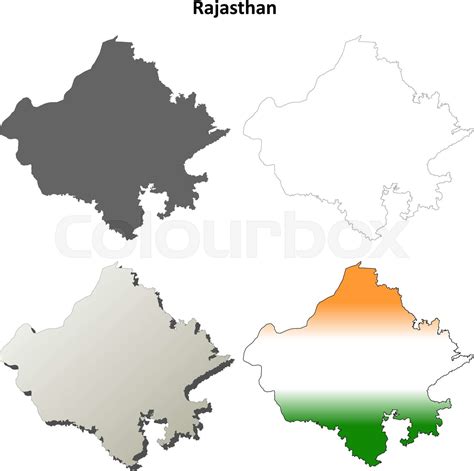 Rajasthan blank detailed outline map set | Stock vector | Colourbox