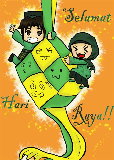 Gambar Kartun Hari Raya Hitam Putih - IMAGESEE