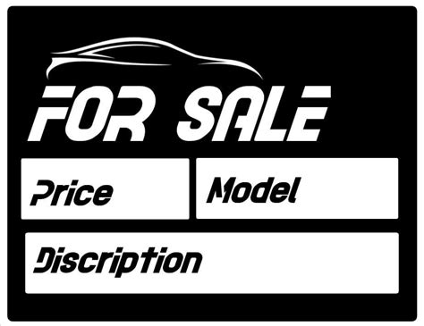 Printable For Sale Sign For Car | room surf.com