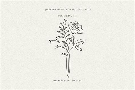 June Birth Month Flower, Rose Svg Bouquet, Tattoo Design