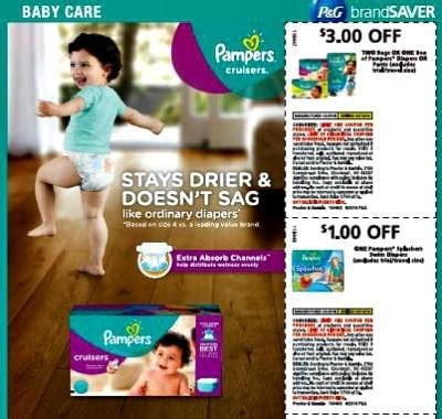 Pampers Coupons: $3 Off (2) Bags or (1) Box + $1 Off Pampers Splashers ...