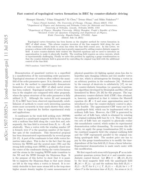 (PDF) Fast control of topological vortex formation in BEC by counter ...