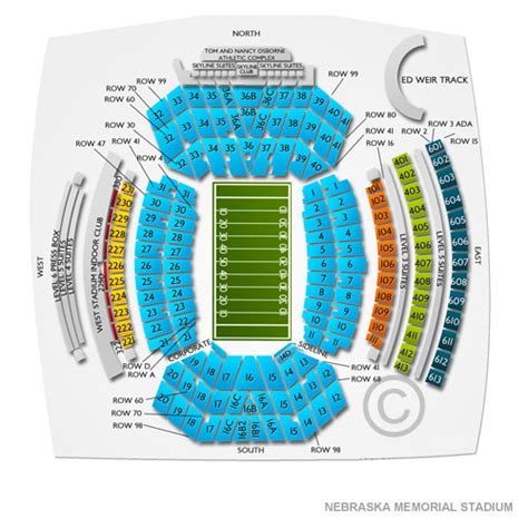 Seating Chart | Memorial Stadium | Lincoln, Nebraska