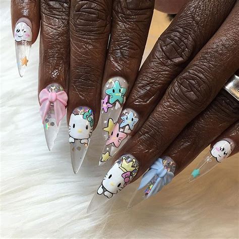 💅🏿 hello kitty pastel nails beautiful dark skin #blackgirlnails | Pastel nails designs, Pastel ...