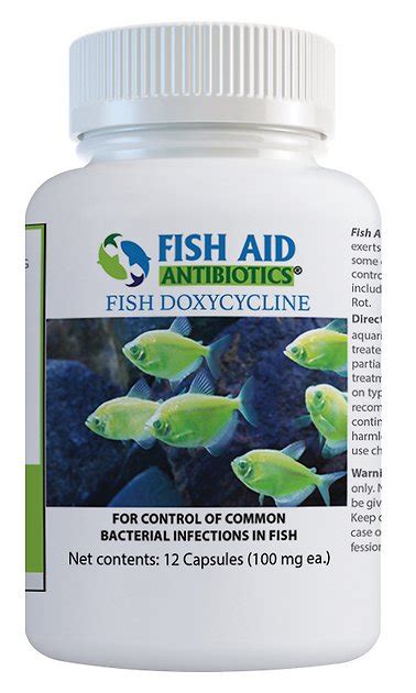 Buy Fish Aid Antibiotics Doxycycline Capsules Fish Medication, 100-mg ...