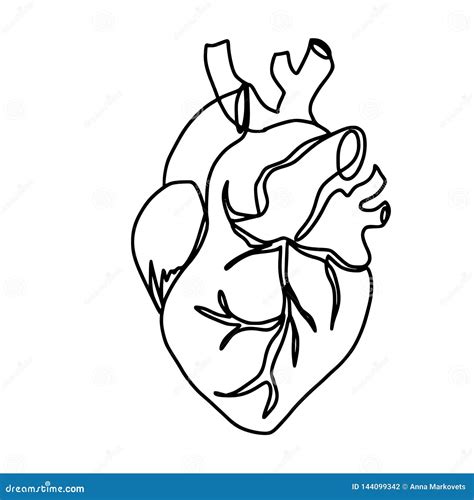 Abstract Heart One Line Drawing. Continuous Line Heart Isolated on ...