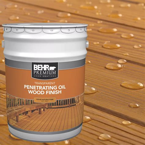 Behr Premium PREMIUM Transparent Penetrating Oil Wood Finish - Cedar Naturaltone No. 4001 ...