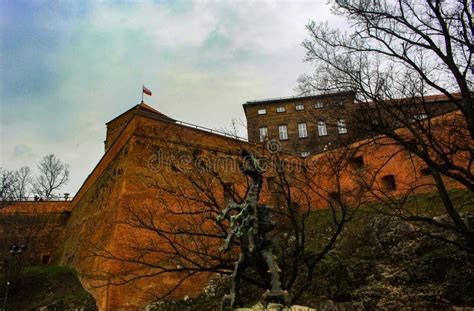 Dragon Statue at Wawel Castle in Krakow Poland Stock Photo - Image of ...