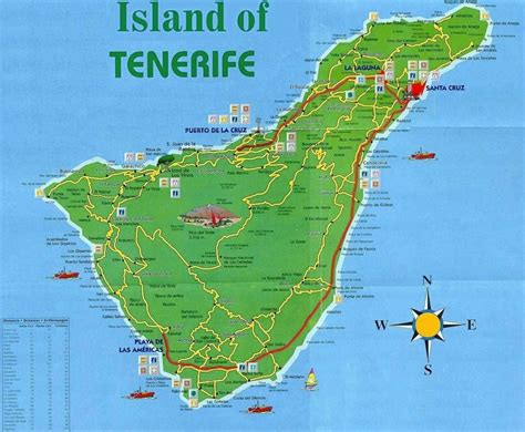 High-Resolution Map of Tenerife, Spain