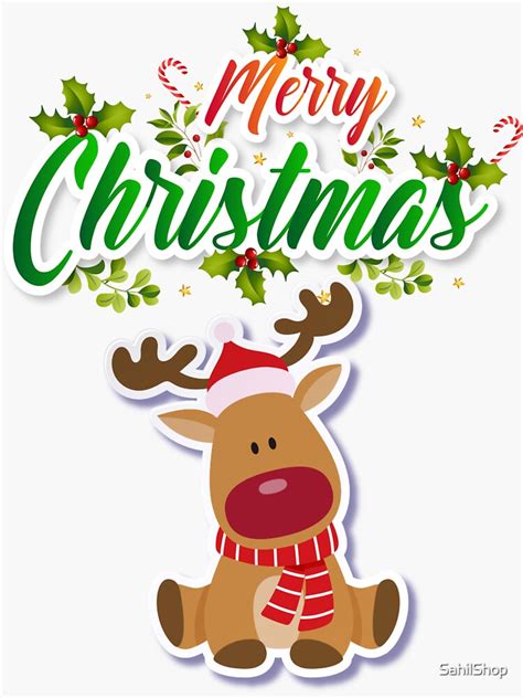 "Merry Christmas" Sticker for Sale by SahilShop | Redbubble