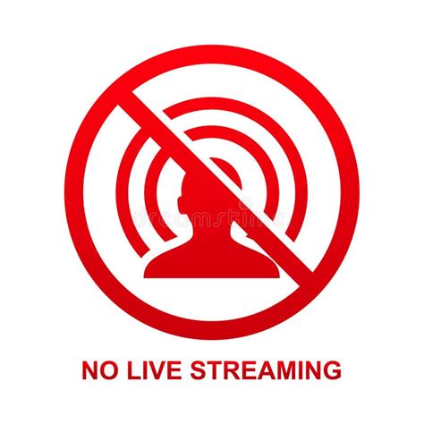 No Live Streaming Sign Isolated on White Background Stock Vector ...