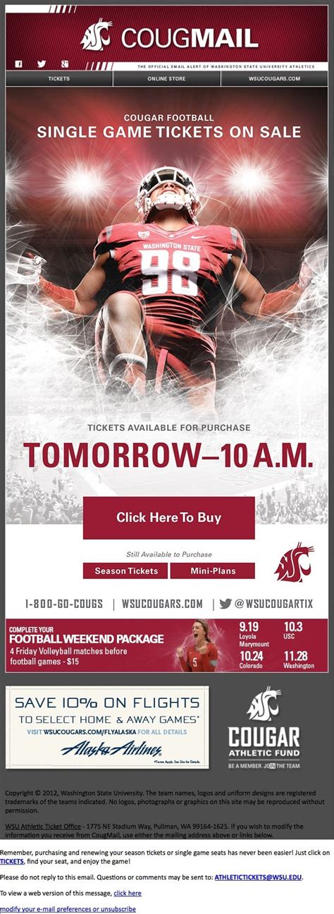 Washington State University - Single Game Football Tickets with Upsell for Volleyball | College ...