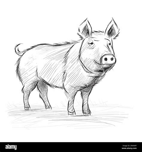 Hog. Hog hand-drawn illustration. Vector doodle style cartoon ...