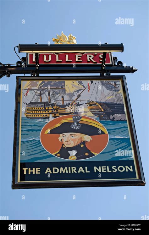 inn sign for the admiral nelson pub in whitton, middlesex, england ...