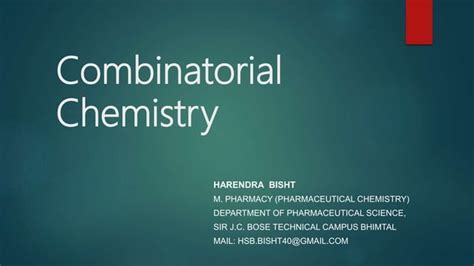 Combinatorial chemistry | PPT