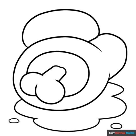 Among Us Dead Body Coloring Page | Easy Drawing Guides