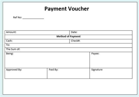 10 Free Sample Payment Voucher Templates - Printable Samples