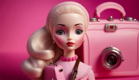 Premium AI Image | Barbie doll against on pick background copy paste text