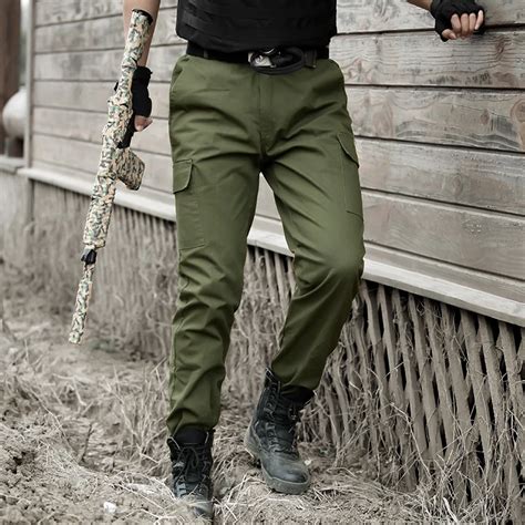 Men Military Tactical Pants Army Green Cargo Trousers Cotton Pants Mens ...