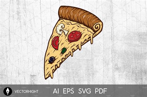 Illustration of cut of pizza | Graphic Objects ~ Creative Market