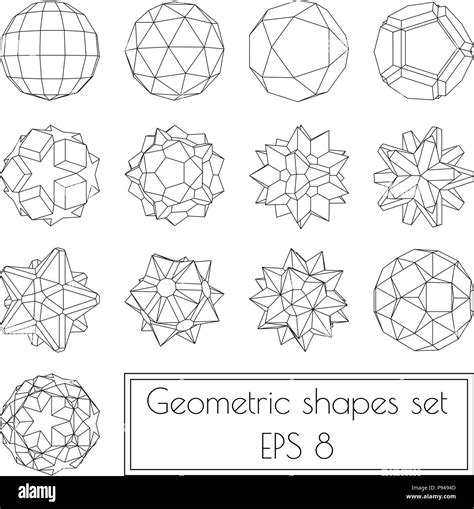 Collection of 13 3d geometric shapes in outlines Stock Vector Image & Art - Alamy