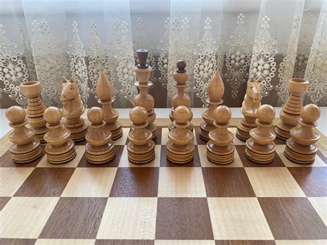 Wooden Chess Pieces, Chess Set Wood, Wooden Chess Set Handmade, Hand ...