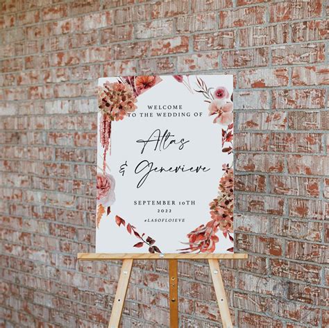 Floral Wedding Welcome Sign Welcome Poster Wedding Print | Etsy