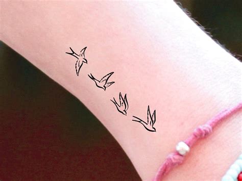 4 Birds Temporary Tattoo - Etsy