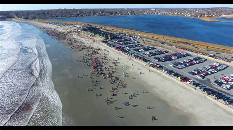 Newport Rhode Island Polar Bear Plunge - Easton's Beach - 1/1/2017 - Drone Raw Footage in 4K ...