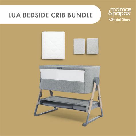 Lua Bedside Crib Mattress Protector – White – Mamas & Papas