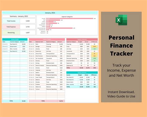 Personal Finance Tracker - Excel Template