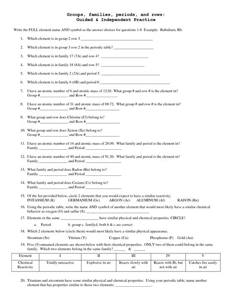 15 Bill Nye Periodic Table Worksheet / worksheeto.com