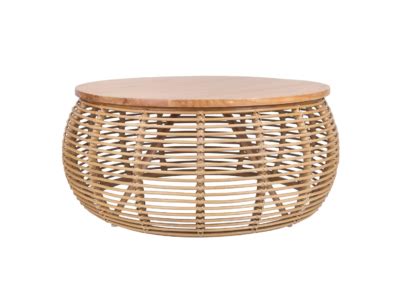 Rattan & Wood Coffee Table - Dillon Amber Dane Home Furniture