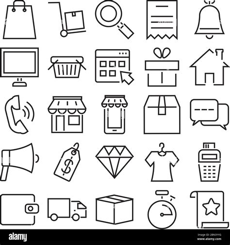 diamond and shopping online icon set over white background, line style, vector illustration ...