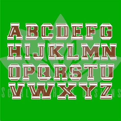 Football Font, Letters SVG cut file, Football pattern letters SVG ...