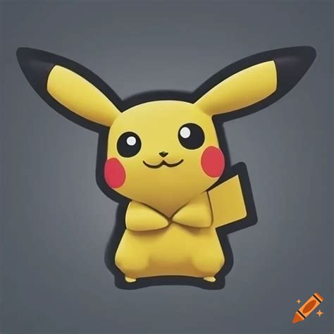 Digital, an up close shot of, pokémon, pikachu head in the style of, an ...