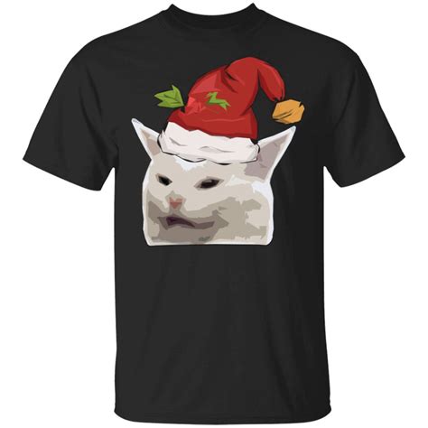 Confused Cat Meme Dank Table I Funny Xmas T-shirt