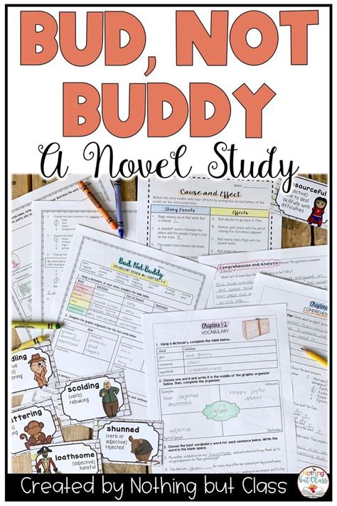 Bud, Not Buddy Novel Study Unit | Comprehension Questions with Activities & Test | Novel study ...