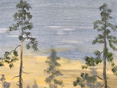 Forest Landscape Pine Forest Painting Sunrise Artwork Original - Etsy