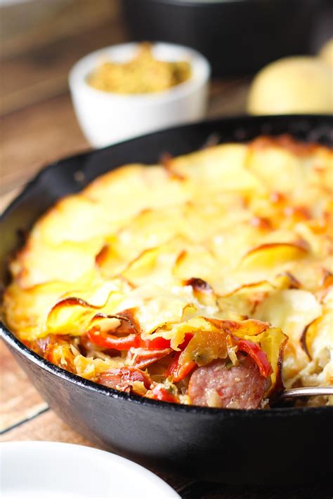 Sausage and Sauerkraut Skillet Bake | Platings & Pairings