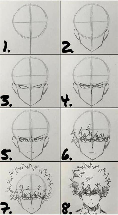 Bakugo Katsuki drawings, anime boku no hero academia | Character drawing, Face drawing, Manga ...